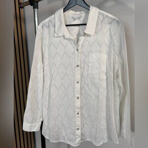 100% Cotton White Button-Up Shirt